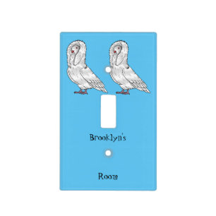 Jacobin pigeon bird cartoon illustration light switch cover