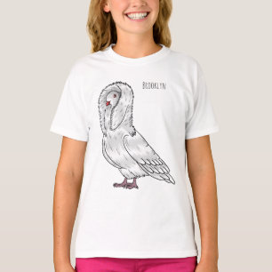 Jacobin pigeon bird cartoon illustration T-Shirt
