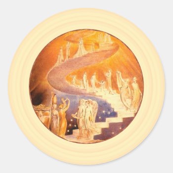 Jacob's Dream By William Blake Classic Round Stick Classic Round Sticker by justcrosses at Zazzle