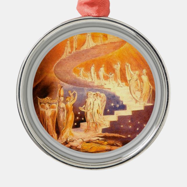 Jacob's Dream By William Blake Metal Ornament (Front)