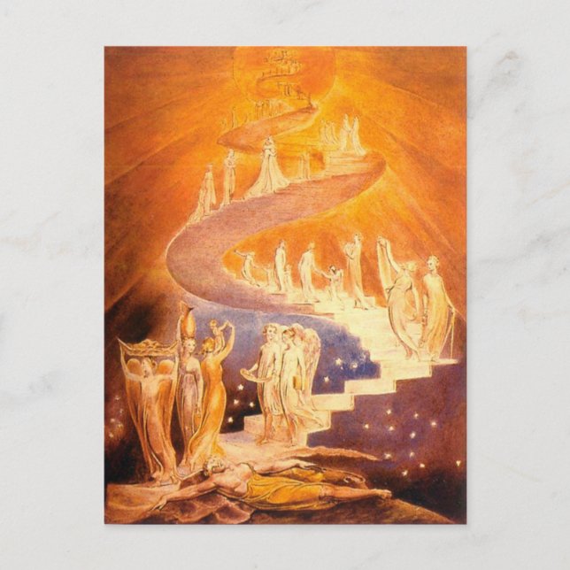 Jacob's Dream By William Blake Postcard (Front)