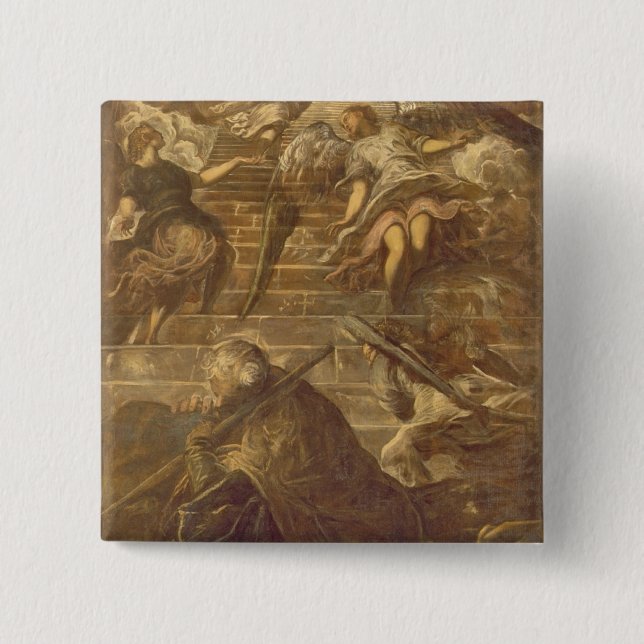 Jacob's Ladder (oil on canvas) Button (Front)