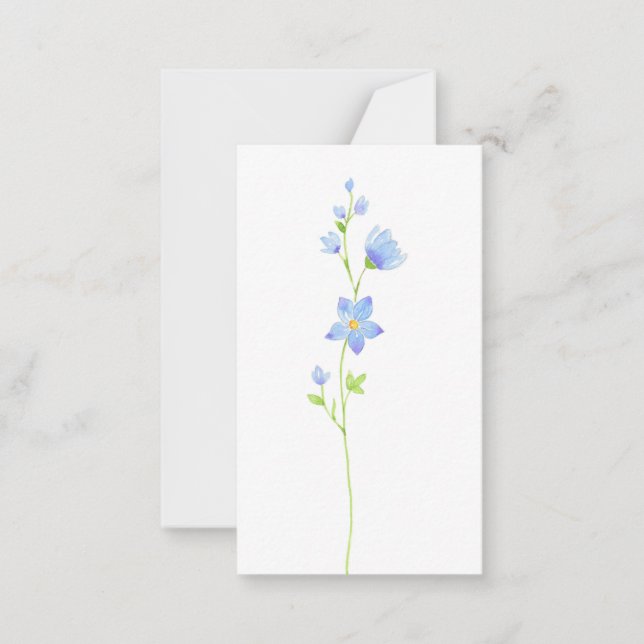 Jacob's Ladder Watercolor Flowers Note Card (Front)