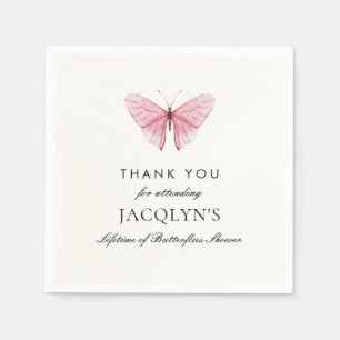 Jacqlyn's Lifetime of Butterflies Shower Thank You Napkins