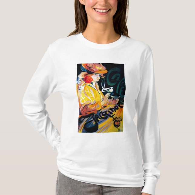 Jacqmotte Caf� Vintage PosterEurope T-Shirt (Front)