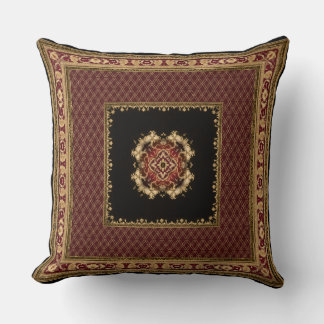 Jacquard Black and Red Pillow