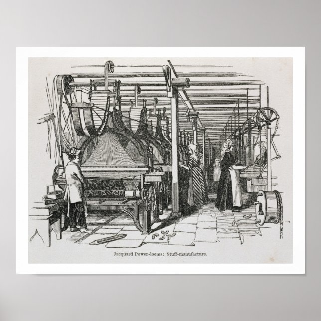 Jacquard Power Looms (engraving) Poster (Front)