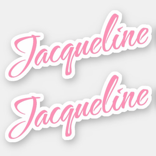 Jacqueline Decorative Name in Pink x2 Sticker