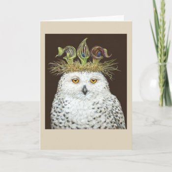 Jacqueline The Snowy Owl Card by vickisawyer at Zazzle