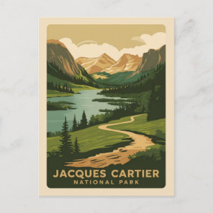 Jacques Cartier National Park, retro style Postcard