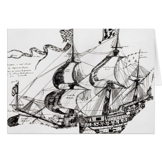 Jacques Cartier's ship, 'Rarete Indes Cards (Front Horizontal)