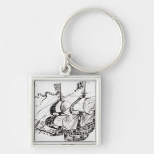 Jacques Cartier's ship, 'Rarete Indes Keychain