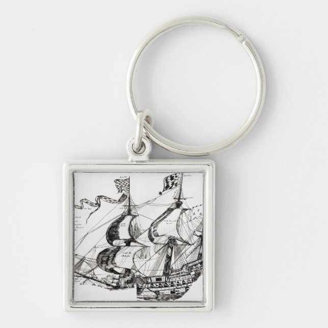Jacques Cartier's ship, 'Rarete Indes Keychain (Front)