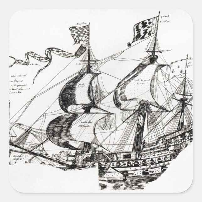 Jacques Cartier's ship, 'Rarete Indes Square Sticker (Front)