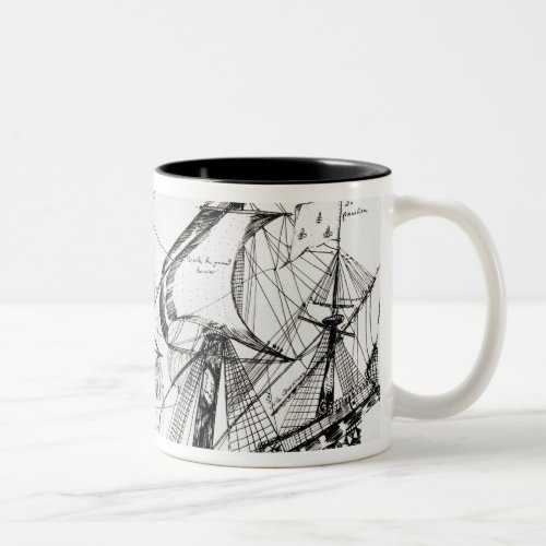 Jacques Cartiers ship Rarete Indes Two_Tone Coffee Mug