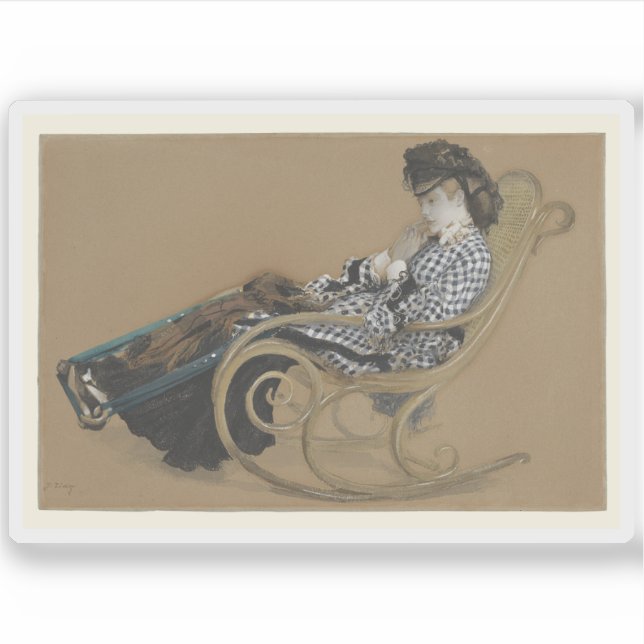 Jacques J. Tissot - Young Woman in a Rocking Chair Sticker (Front)