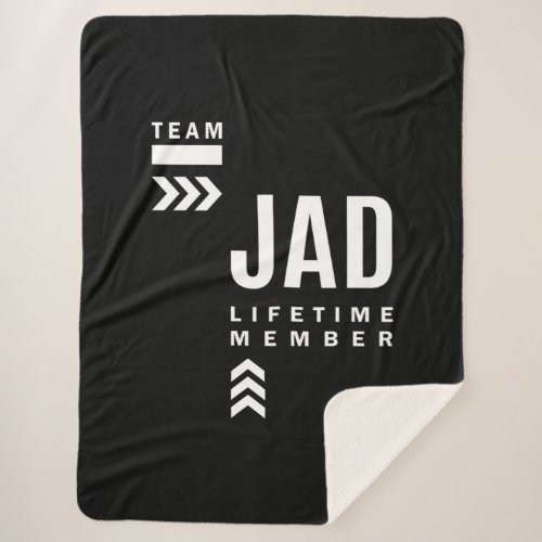 Jad Personalized Name Birthday Gift Sherpa Blanket