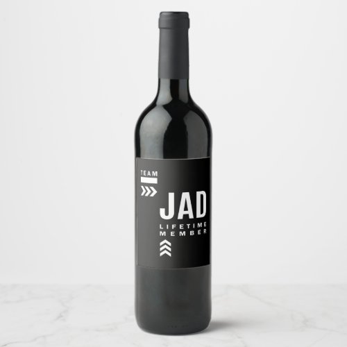Jad Personalized Name Birthday Gift Wine Label