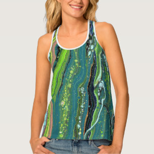 Jada 3 Crazy Green Abstract Tank Top