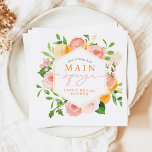 JADA Citrus Fruit Main Squeeze Bridal Shower Napkins<br><div class="desc">The Jada Collection features gorgeous watercolor mixed citrus fruit and a trendy font combination. This collection is perfect for your spring or summer themed 'main squeeze' bridal shower.</div>