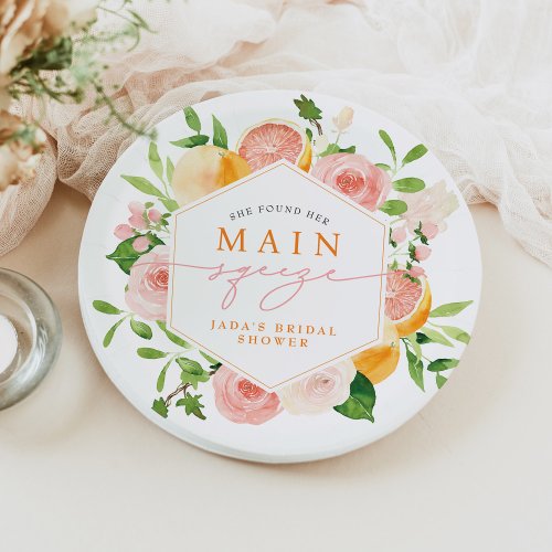 JADA Citrus Fruit Main Squeeze Bridal Shower Paper Plates