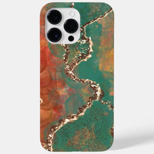 Jade and Copper Alcohol Ink with Gold Leaf Case_Mate iPhone 14 Pro Max Case