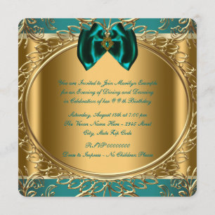 Jade and Gold Birthday Party Invitation