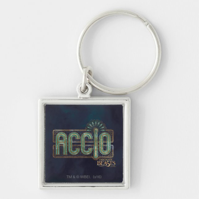 Jade Art Deco ACCIO™ Spell Graphic Keychain (Front)