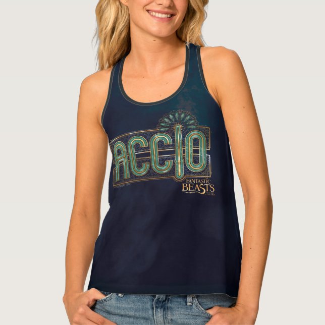 Jade Art Deco ACCIO™ Spell Graphic Tank Top (Front)