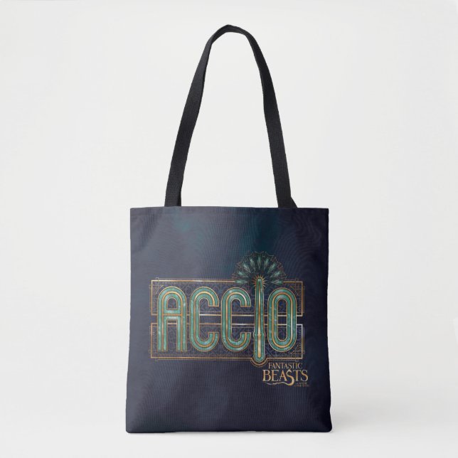 Jade Art Deco ACCIO™ Spell Graphic Tote Bag (Front)