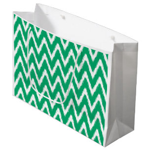 Jade Asian Moods Ikat Chevrons Large Gift Bag