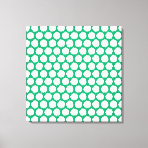 Jade Asian Moods Ikat Dots Canvas Print