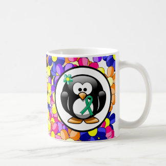 Jade Awareness Ribbon Penguin Coffee Mug