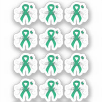 Jade Awareness Ribbon with Butterfly Sticker