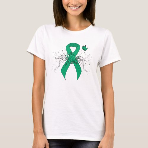 Jade Awareness Ribbon with Butterfly T_Shirt