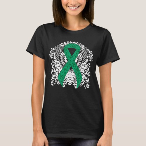 Jade Awareness Ribbon with Wings T_Shirt