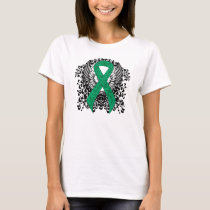 Jade Awareness Ribbon with Wings T-Shirt