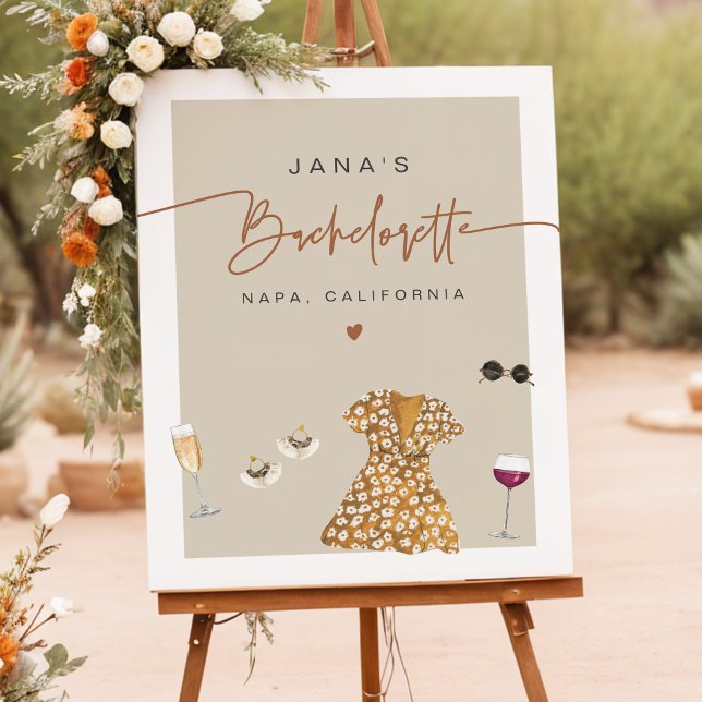 JADE Bohemian Napa Wine Country Bachelorette Foam Board (Creator Uploaded)