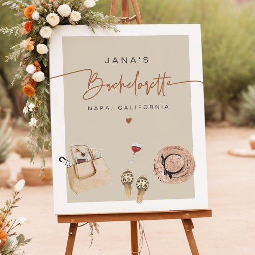 JADE Bohemian Napa Wine Country Bachelorette Foam Board