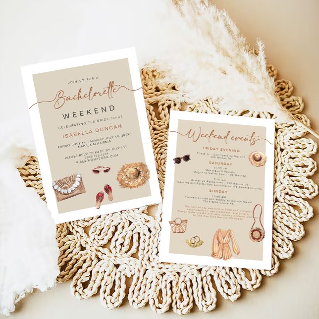 JADE Bohemian Napa Wine Country Bachelorette Invitation (Creator Uploaded)