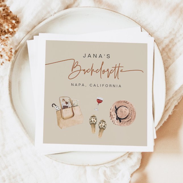 JADE Bohemian Napa Wine Country Bachelorette Napkins (Creator Uploaded)