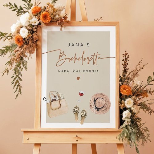 JADE Bohemian Napa Wine Country Bachelorette Poster