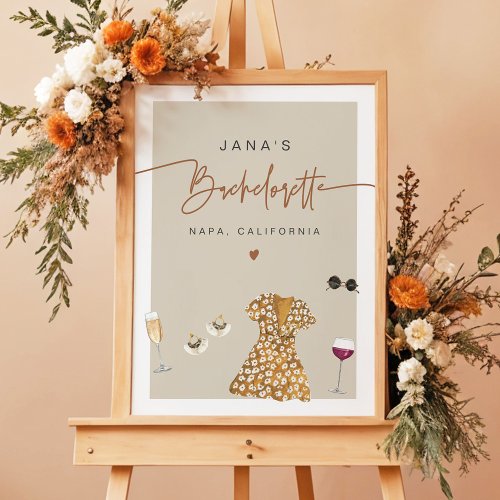 JADE Bohemian Napa Wine Country Bachelorette Poster