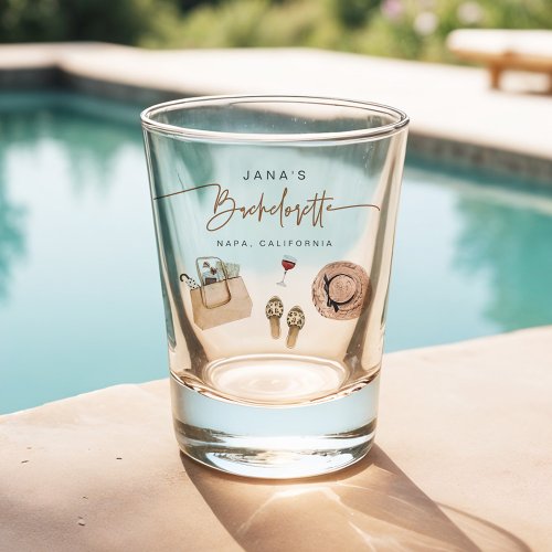 JADE Bohemian Napa Wine Country Bachelorette Shot Glass