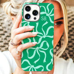 Jade Bow Monogram iPhone 16 Pro Max Case