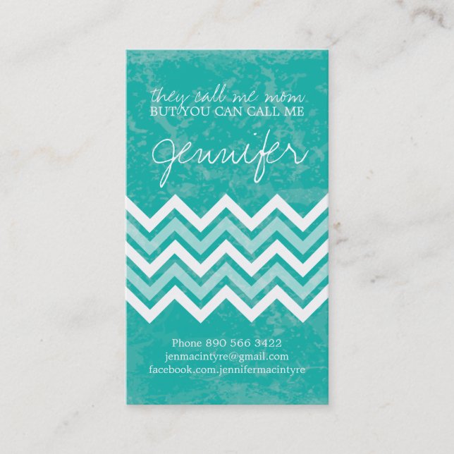 Jade Chevron Mommy Cards (Front)