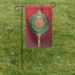 Jade Chinese New Year of the Dragon Garden Flag