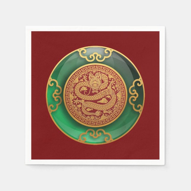 Jade Chinese New Year of the Dragon Napkins (Front)