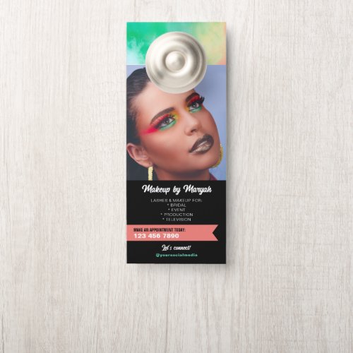 Jade  Coral Add Photo Small Business Promotional Door Hanger