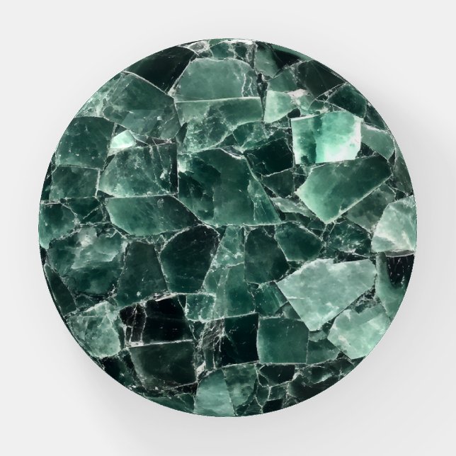 Jade Crystal Pattern Paperweight (Front)